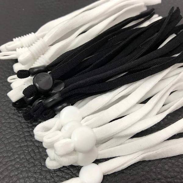 Farverigt højelastisk bånd elastisk reb gummibånd elastisk linje diy syning gør maske tilbehør elastisk hængende ørestrop: 100 stk sort hvid