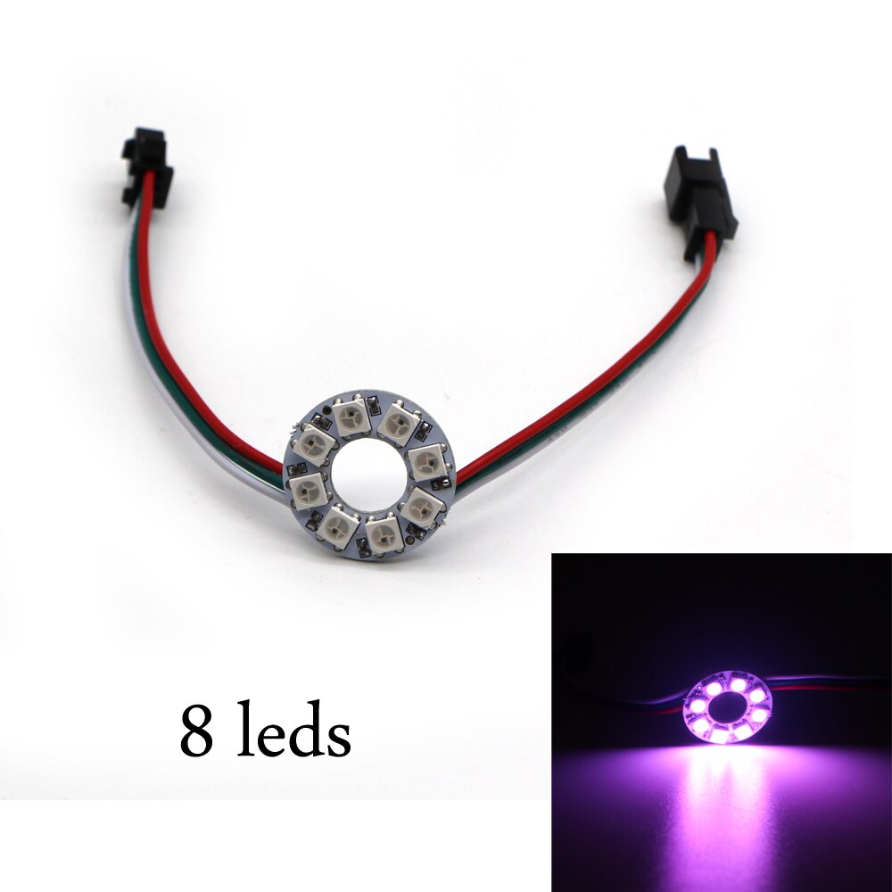 1pcs WS2812B LED Ring 8/16/24/35/45 Bit LEDS SK6812 ws2812b WS2812 5050 RGB Addressable Pixel LED Module Strip Light DC 5V: 8 leds ring