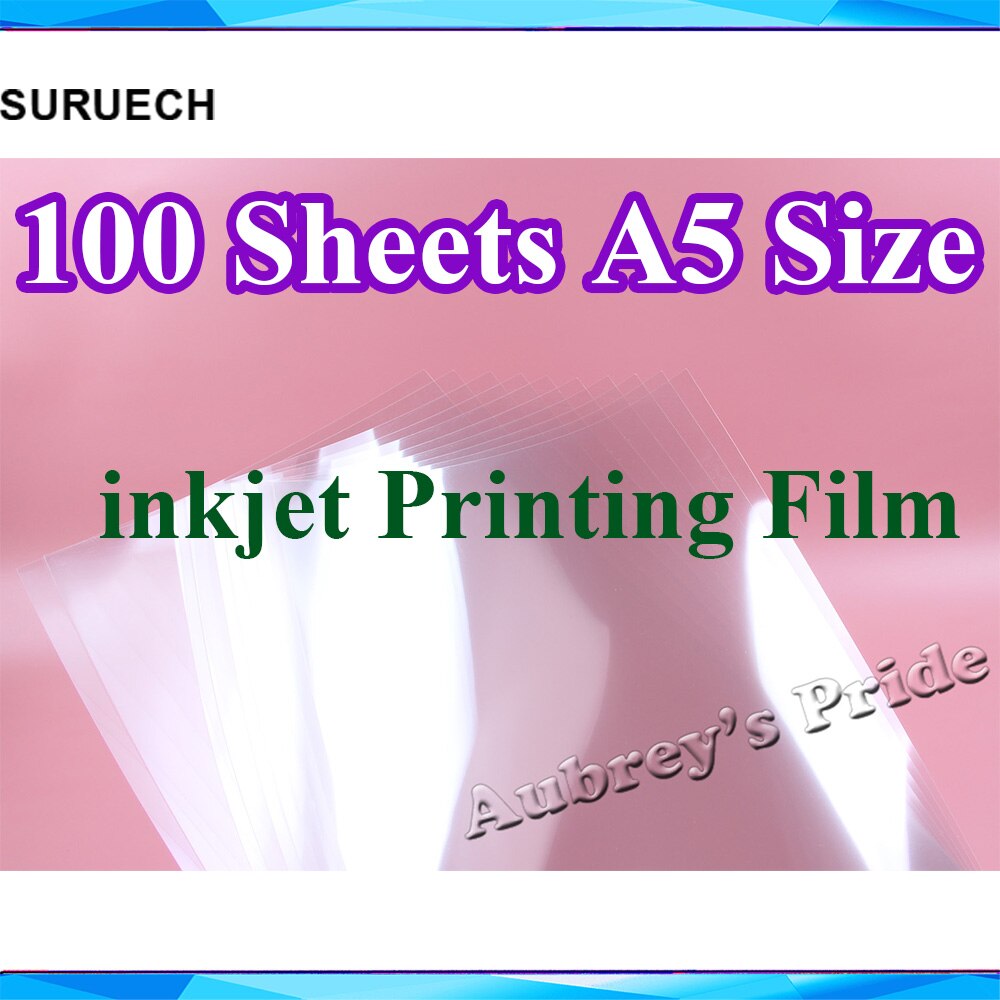 100Stck Transparenz Klar Neue A5 Größe (150x210mm) Nur für Inkjet Drucker Druck Film