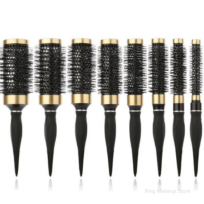 Cepillos de peluquería profesionales, 8 tamaños, resistentes a altas temperaturas, cerámica, hierro, peine redondo, de Peinado Herramienta, n. ° 30: 8pcs