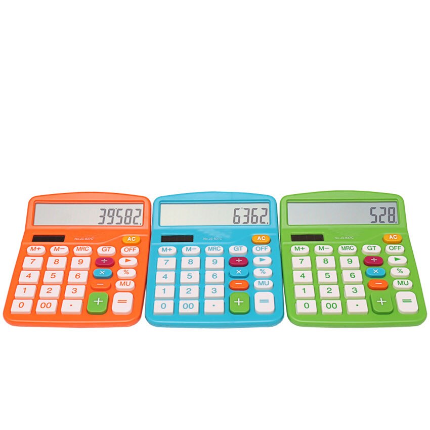 12 Digits Electronic Calculator Large Screen Desktop Calculators Solor Home Office School Calculators Financial Accounting Tools