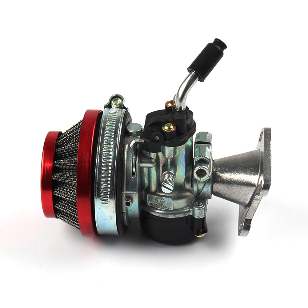 Atv 49cc performance 19mm carb karburator luftfilter samling til 2- takt 47cc 49 cc mini pocket bike: Rød