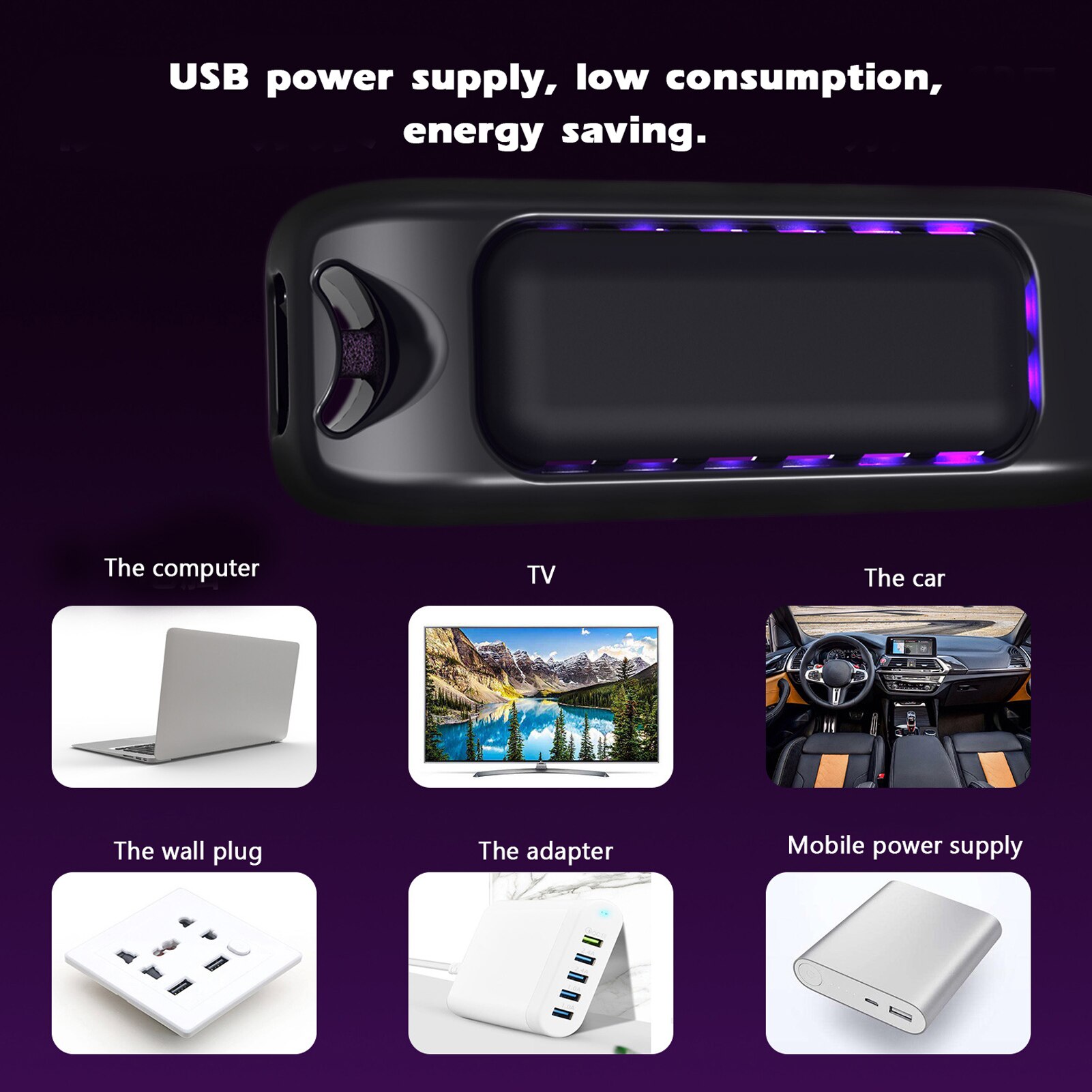 Portable USB Air Purifier PM2.5 Homehold Office Cleaning Passive Smoking Anion Purifier Vehicle-mounted Purifier Air Monitor