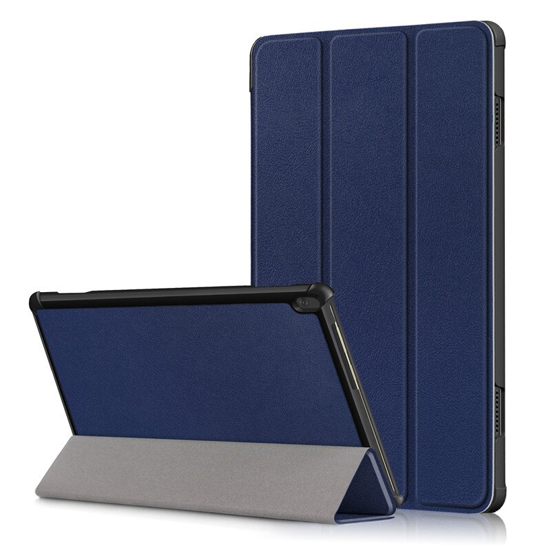 fallen Für Lenovo Tab M10 tb x505x x505l x505f fallen Tri-Falten Leder Magnetische Tablette Funda Für Lenovo Tab M10 fallen tb-x605f: dunkel Blau / Tab M10 TB X605F L