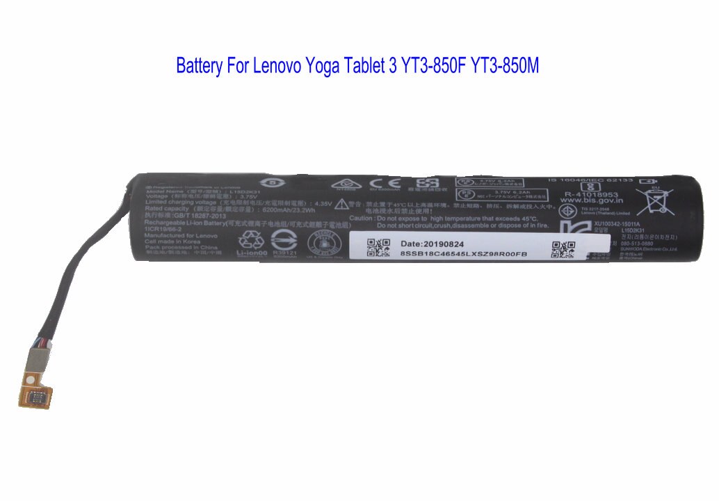 1X6200Mah L15D2K31 L15C2K31 Tablet Batterij Voor Lenovo Yoga 3-850M Yt3-850F YT3-850 YT3-850M YT3-850L + reparatie Gereedschap Kit: Without Tool