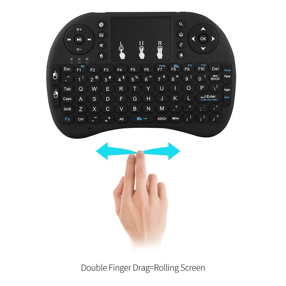 3 Colors Backlit i8 Mini Wireless Keyboard 2.4ghz English rainbow Air Mouse with Touchpad Remote Control Android TV Box