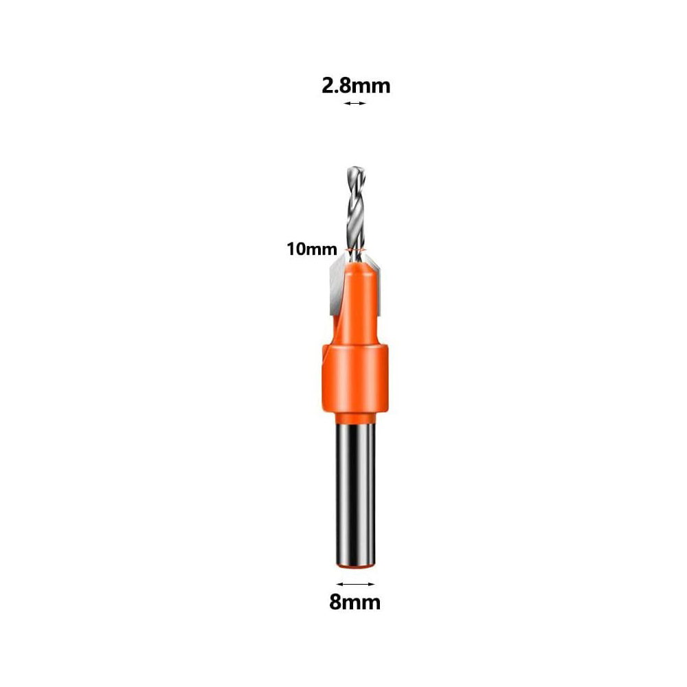 Hout Gat Verzinkboor Boor Set, boor Hout Houtbewerking Boren Voor Hout Schroef Cutter Met Inbussleutel: 2.8x10