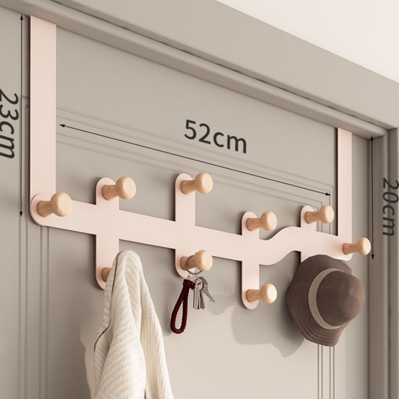 Houten opberghaken boven de deur Haken Kleding Jas Hoed Handdoekhanger Home Organizer Rack Badkamer Keuken Accessoires Houder: Dark Gray