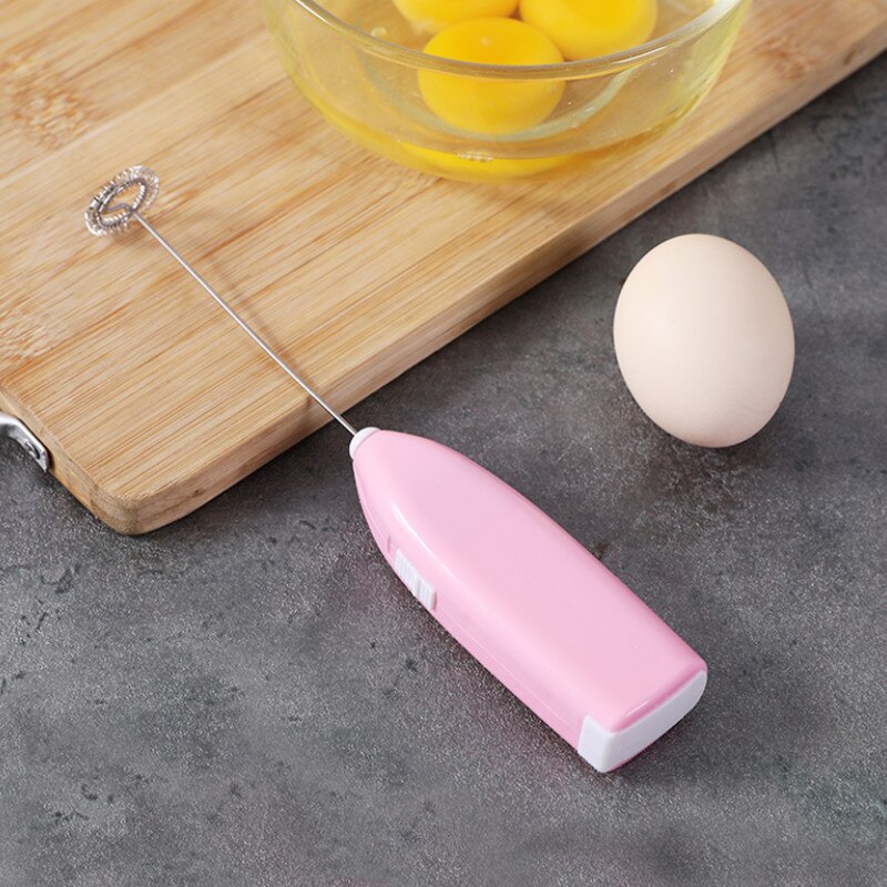 1PC Coffee Chocolate Milk Frother Kitchen Whisk Mixer Hand Milk Jugs Foamer For Cappuccino Creamer Frothy Blend Whisker: Pink