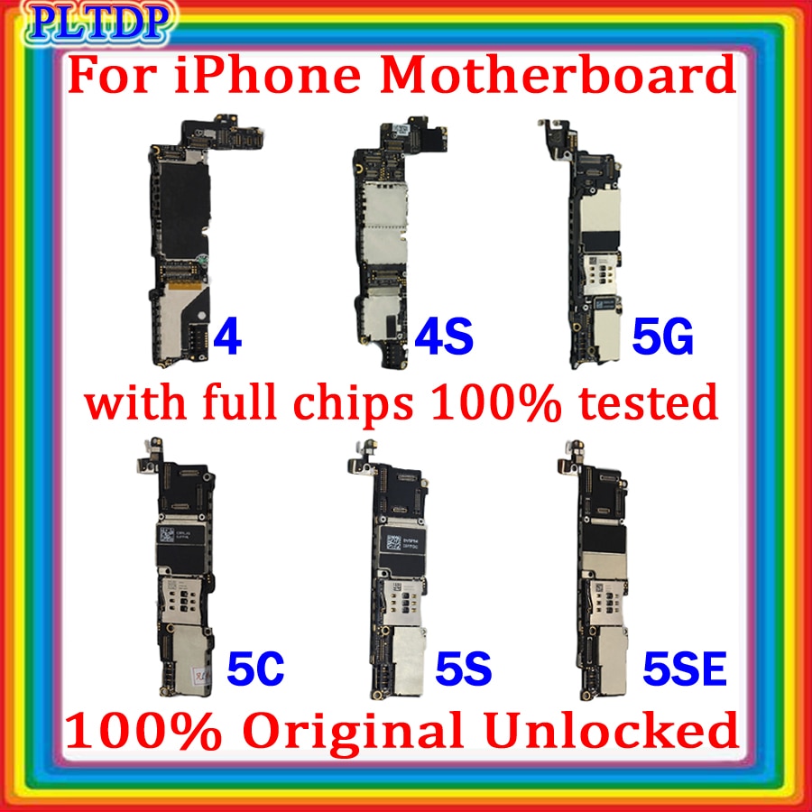 Gratis Icloud Voor Iphone 4 4S 5 5c 5S 5se Moederbord, 100% Originele Ontgrendeld Voor Iphone 5S 5SE Geen Touch Id Logic Board Getest