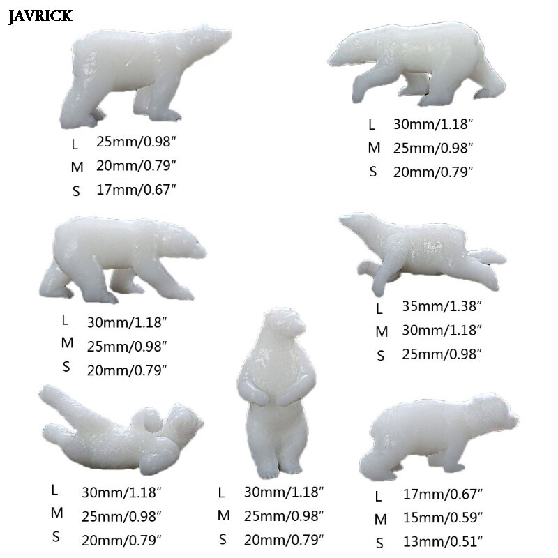 7 Shapes Silicone Mini Polar Bear Modeling Resin Mold Landspace Fillings Resin Jewelry Fillings Handmade Casting Art Crafts