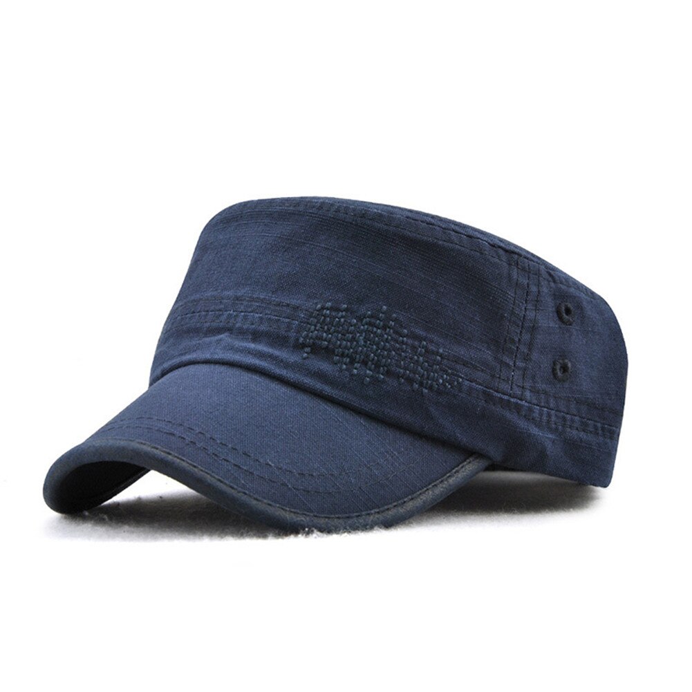 Cadet army cap sommer udendørs almindelig flad basishat til kvinder mænd  -mx8: Blå