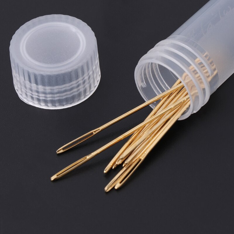 10PCS Golden Embroidery Fabric Cross Stitch Cloth Needles Size 22# 24# 26# 28# Needles Kit Tools Sewing Sharpening Handmade