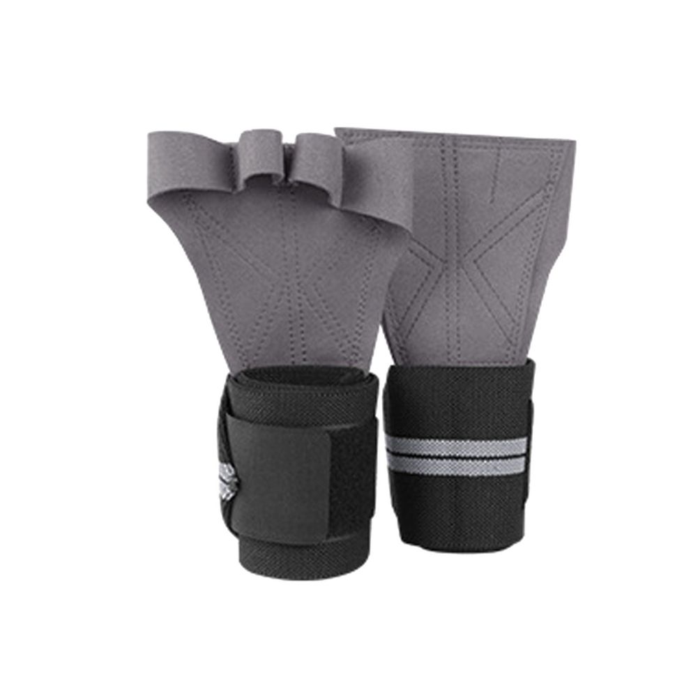 Gants d'entraînement d'haltérophilie pour hommes et femmes, 1 paire, pour le Fitness, le sport, la musculation, la protection de la paume des mains: grey / L