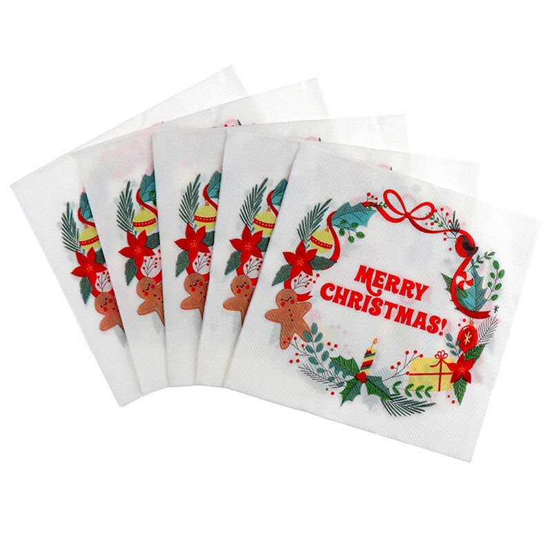 20 pièces/ensemble belles serviettes d'impression serviettes de noël serviettes de sapin de noël pour la fête de magasin à domicile