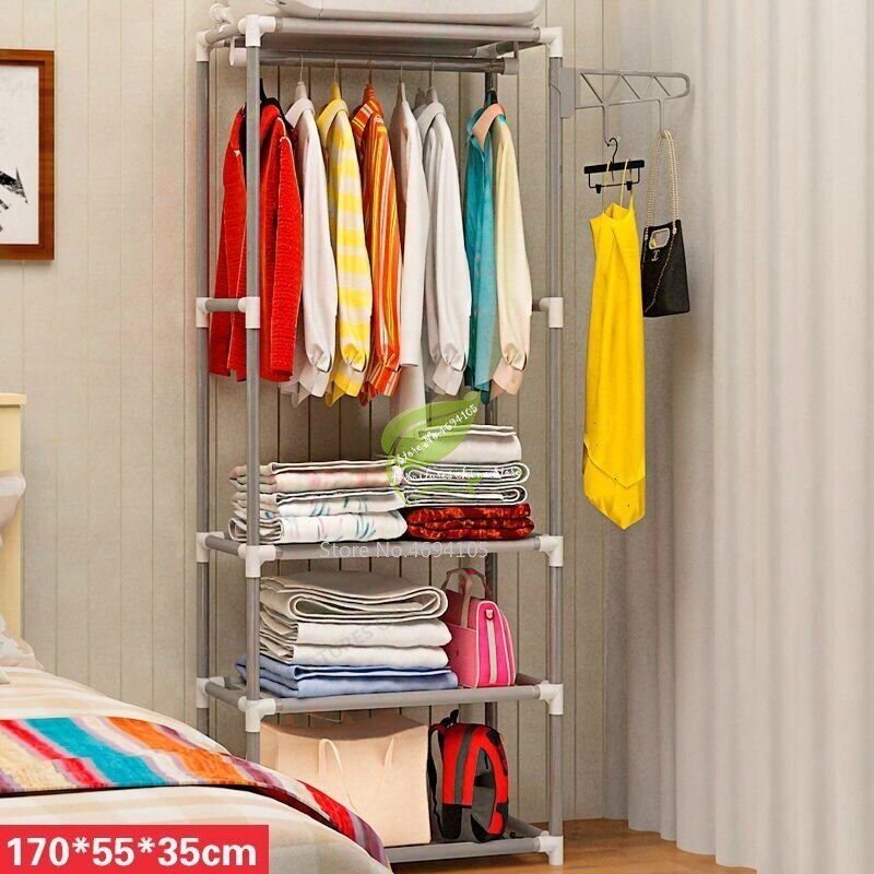 Modern Closet Storage/plastic Cabinet Home Furniture Kids /non Woven Wardrobe China Minimalist Zipper Metal Folded furniture