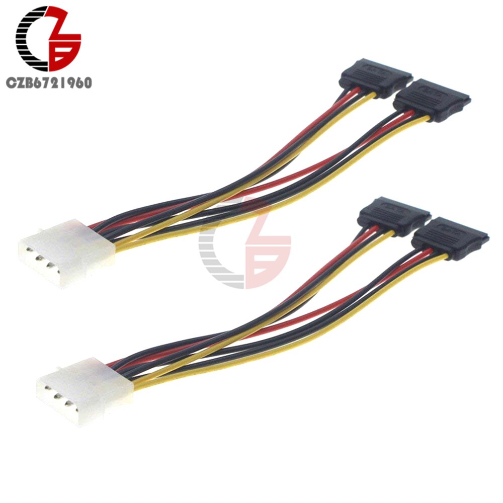 4 Pin IDE Molex zu 2 Serial ATA SATA Y Splitter Dual Festplatte Adapter Kabel Stecker