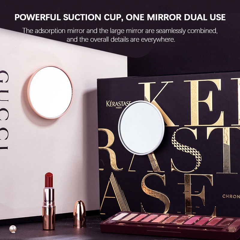 Magnifying mirror makeup mirror mini pocket mirror fill light mirror net red mirror portable 5X magnification compact mirror