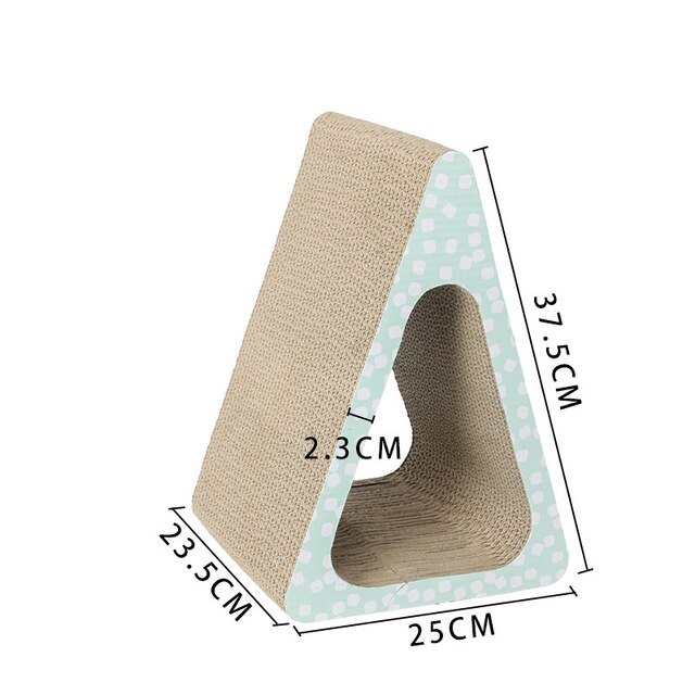 Corrugated Cat Scratch Paper Board Cardboard Catnip Pad Grinding Nails Claw Interactive Protect Furniture Kitten Scratcher Toy: Triangle Shape