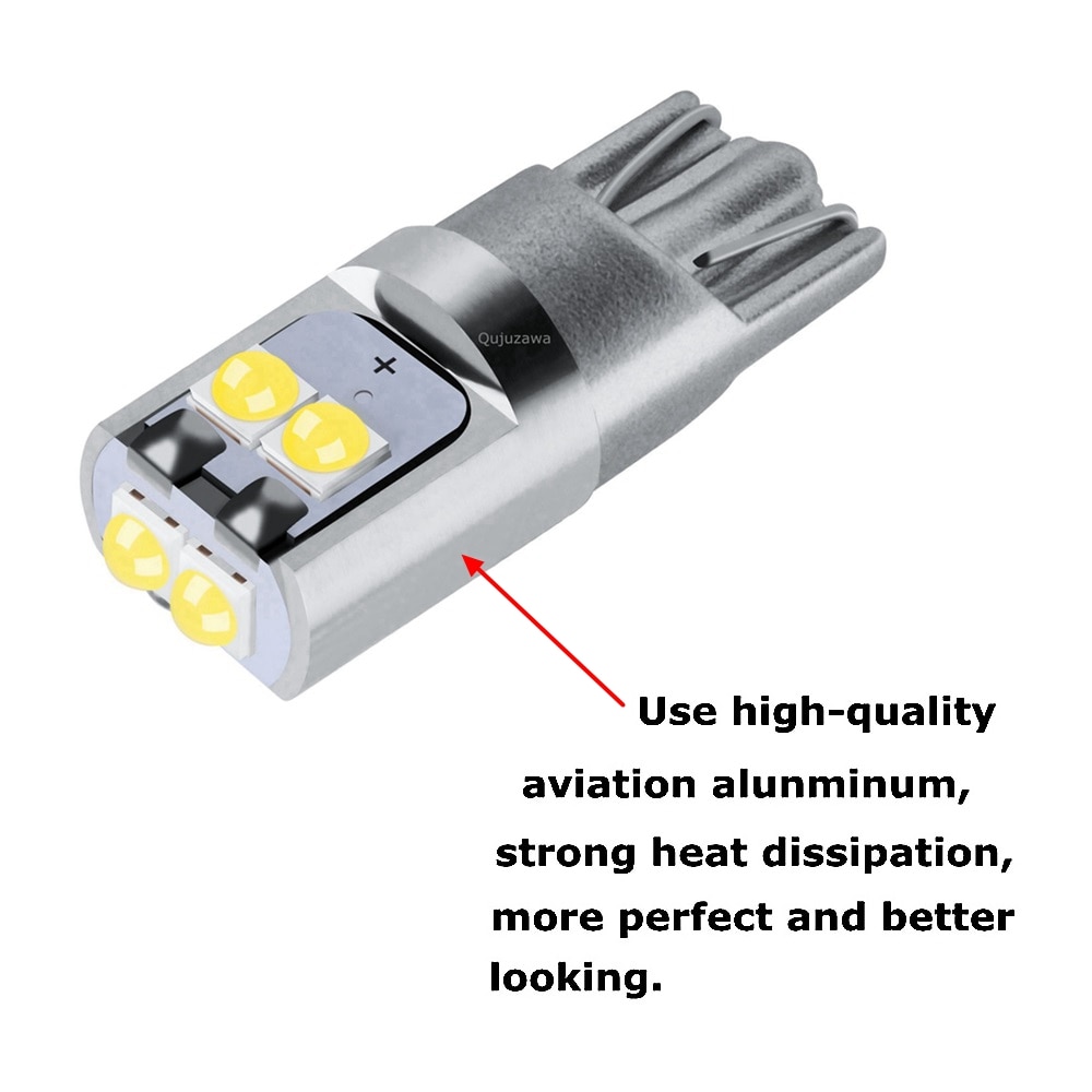 2 uds T10 W5W súper brillante Cree Chip LED cuña aparcamiento bombillas coche lámparas de lectura de cúpula WY5W 168 501 2825 Auto girar luces laterales