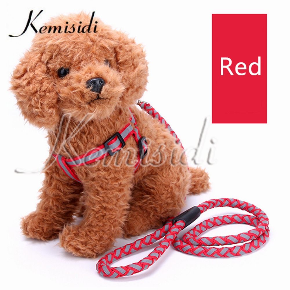 Kemisidi Reflecterende Knit Trekkabel Duurzaam Voor Huisdieren Hond Keten Borstband Supplies S, m, L Maat