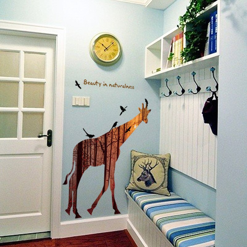 Giraffe Muurtattoo Animal Stickers Thuis Art Decoratie Kamer Nursery Waterdichte Muursticker Badkamer Raam Posters