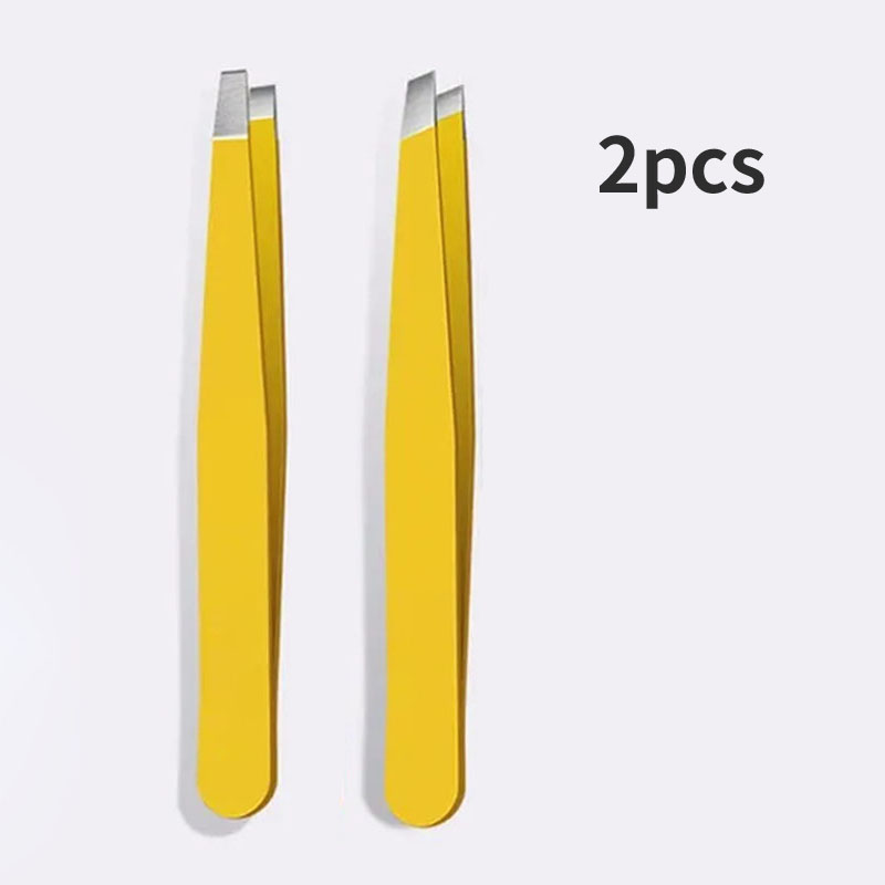 2/4 pçs pinças de sobrancelha conjunto pinças profissionais para sobrancelhas grande precisão para facial hairspinter e remoção de pêlos encravados f: Rose Red