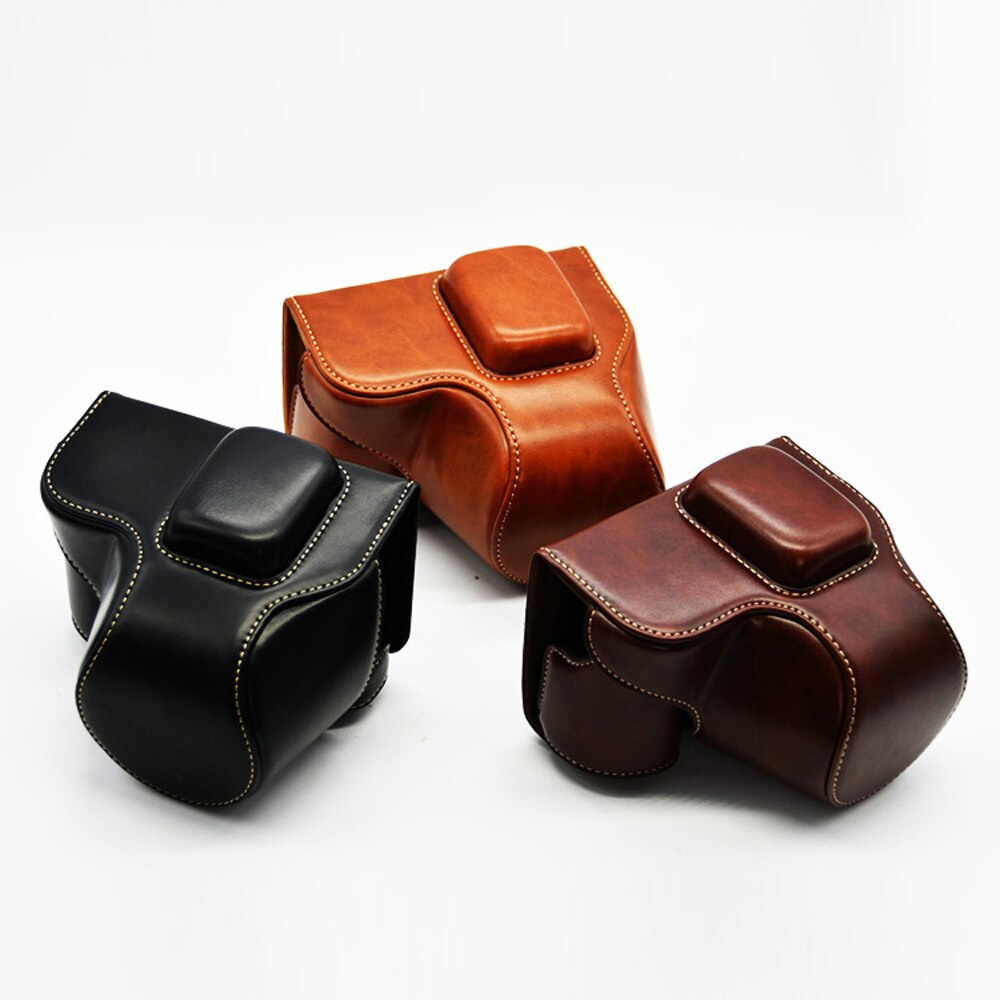 Funda protectora rígida de cuero PU para cámara Samsung NX500 16-50mm lente 3 colores