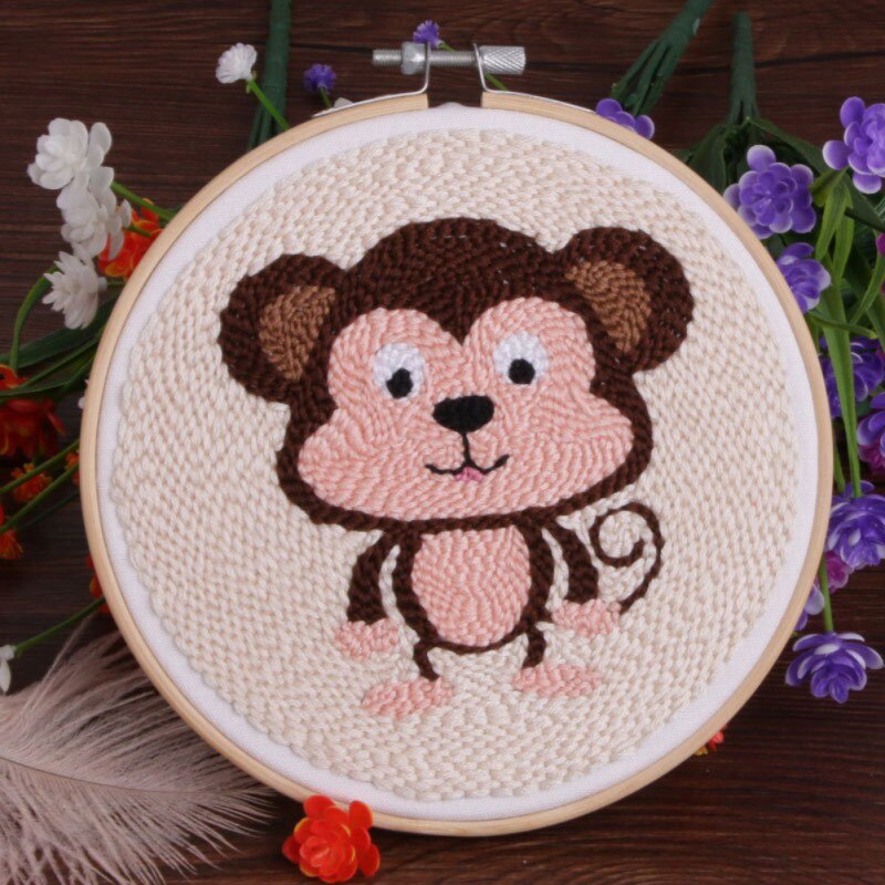 DIY Embroidery Kits Hand Work 3D Animals Embroidery Stitching with Hoop Art Needlework Modern Adults Craft Sewing