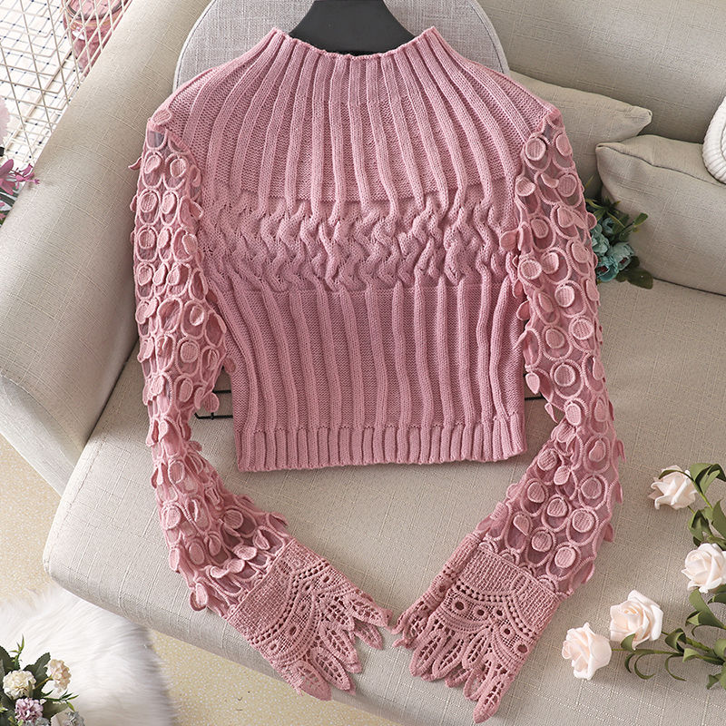 Heart Shape Bubble Sleeve Baggy Sweater