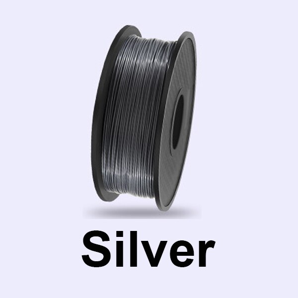 3D Printer Filament PLA 1.75mm 200g/Roll Plastic Consumables Material 3D Filament PLA for DIY Artwork Printing for FDM Printer: 200g-Silver