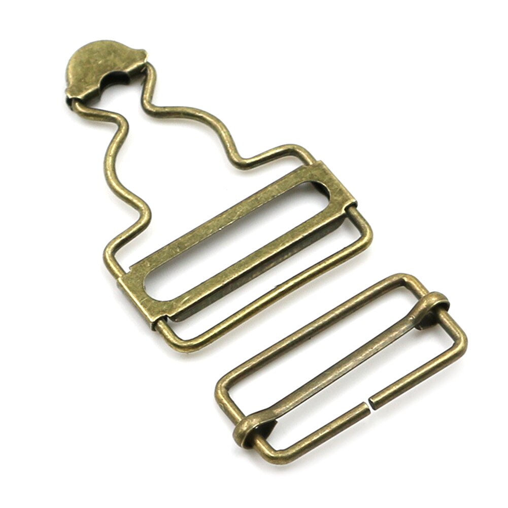 2pcs/set Strap Overalls Jeans Metal Button Clothes Gourd Fastener Rivets Sewing Accessories Suspenders Buckle Denim Brace Clips: Bronze