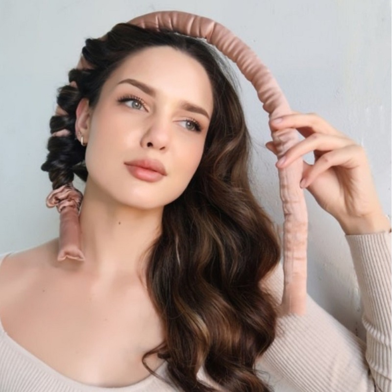 Heatless Curling Rod Headband No Heat Hair Curlers Ribbon Hair Rollers Sleeping Soft Curl Bar Wave Formers DIY Hair Styling Tool