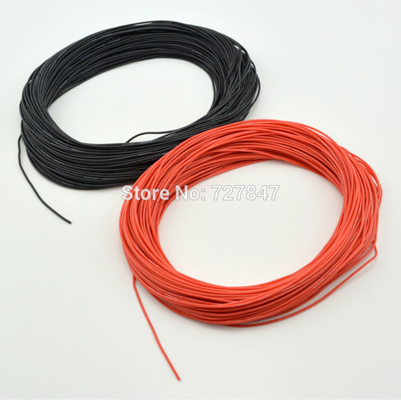 1 meter Rot + 1 meter Schwarz Silicon Draht 12AWG 14AWG 16AWG 18AWG 20AWG 22AWG 24AWG Heatproof Silikon Silica gel Draht Kabel