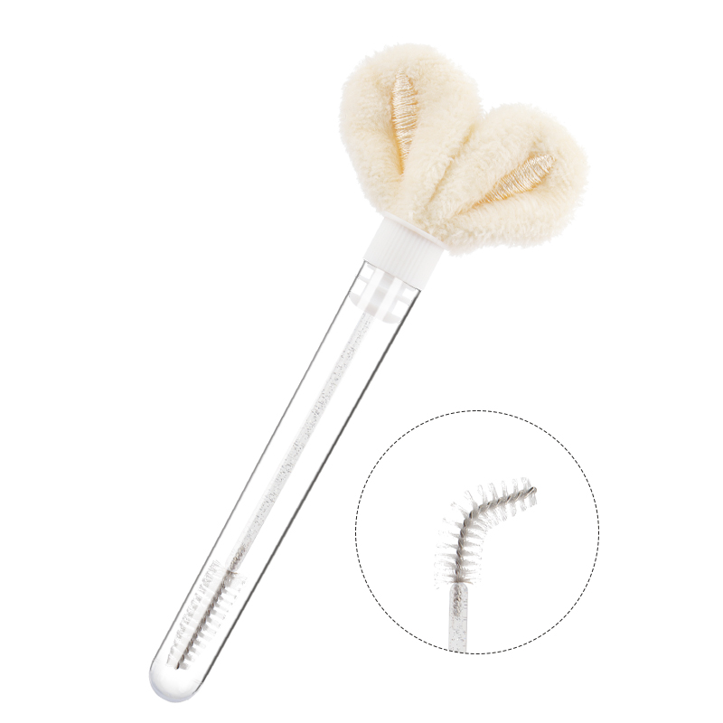 5 Pcs Rabbit Ears Decoration Tube Eyelash Brush Eyebrow Comb Clear Mascara Wands Micro Brush Makeup Tool Lash Extension Supplies: Brown