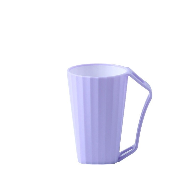 Household Washing Mups With Handle Couple Brushing Cups Children Mouthwash Cup Solid Color Cute Tooth Cylinder Cups: Purple