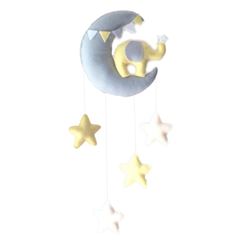 Baby Krippe Nicht-gewebte Mond Sterne Wind Glockenspiel Spielzeug Zimmer Decke Handy, Mobiltelefon Hängen Dekor R66D: Mond Elefant