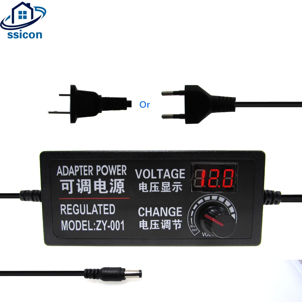 Adjustable Adapter With Display Screen AC to DC 3V-12V 3V-24V 9V-24V Voltage Regulated Power Supply Adatpor 3 12 24V