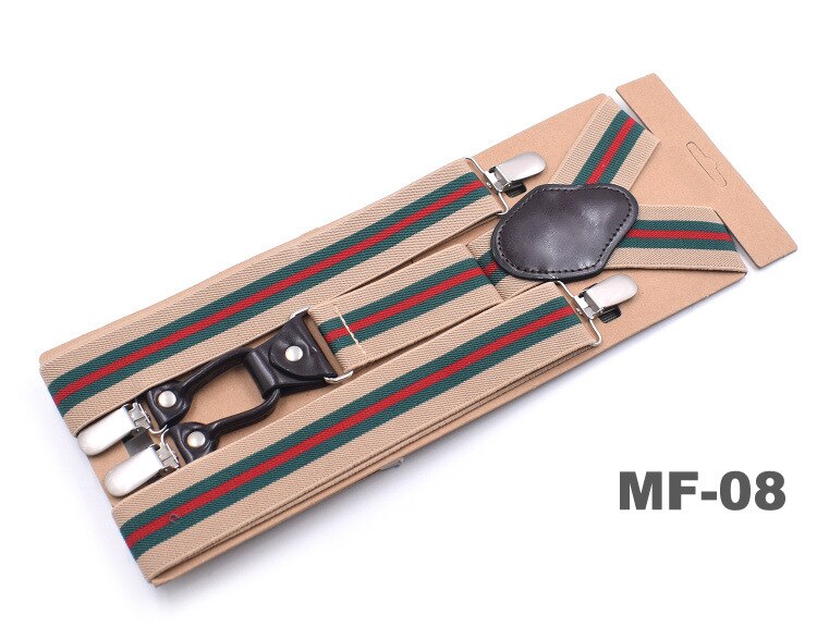 Men Suspenders Straps Trouser Braces Adjustable Elastic Solid Color Y Back 4 Clips for Wedding Casual Formal Father Husband: MF-08