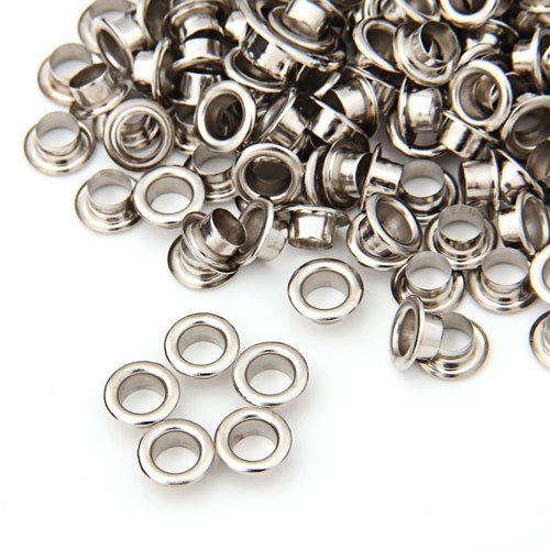 200 runda metallhål / hål / nit silverfärg 8 mm 0.32