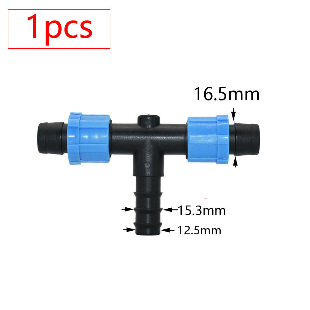 16 mm irrigatie druppeltape connectoren boerderij micro waterbesparend irrigatiesysteem slang gezamenlijke tuin waterfitting: Marineblauw