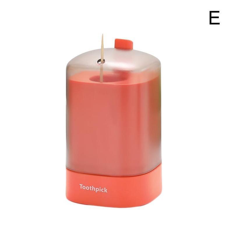 Automatic Toothpick Holder Bamboo Dispenser Toothpick Jar Toothpick Toothpick Dispenser Home Pressure Hand Dispenser Storag K0Y2: Orange