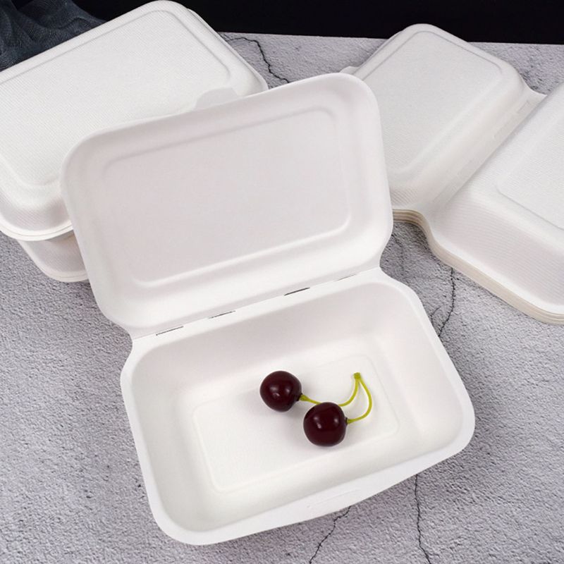 50 stk/pose 450ml miljøvenlige engangs madpakker takeaway madbeholdere nedbrydelige madrester madpakke