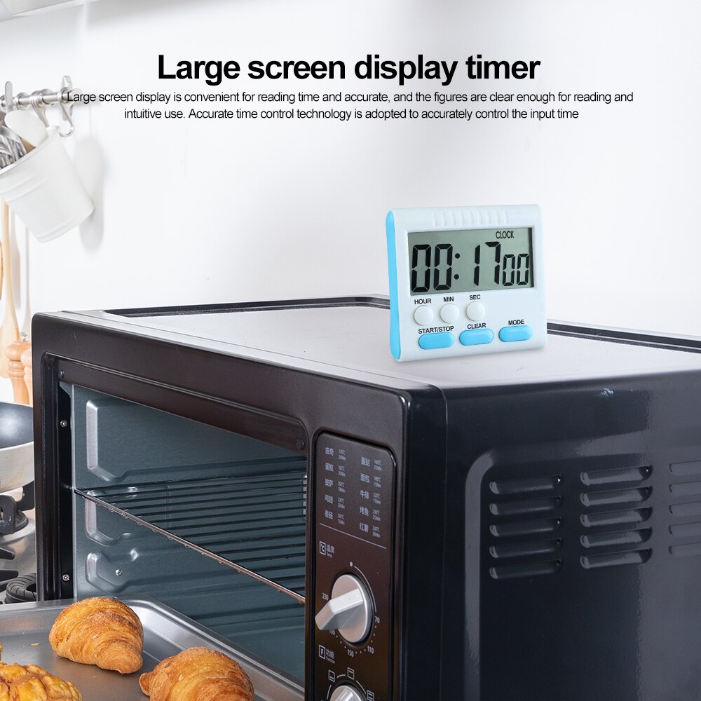 Magnetic Large LCD Digital Kitchen Timer With Loud Alarm Count Up& Down Clock To 24 Hours Kitchen Tools 1pcs