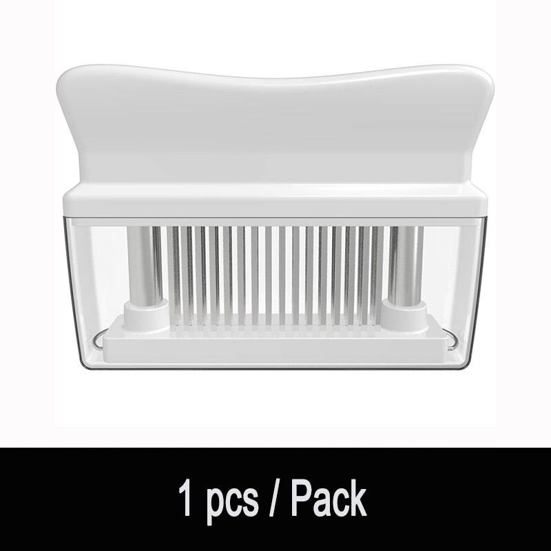48 Blades Naald Vleesvermalser Rvs Mes Vlees Beaf Steak Hamer Van Vlees Hamer Pounder Koken Gereedschap: White 1 Pcs