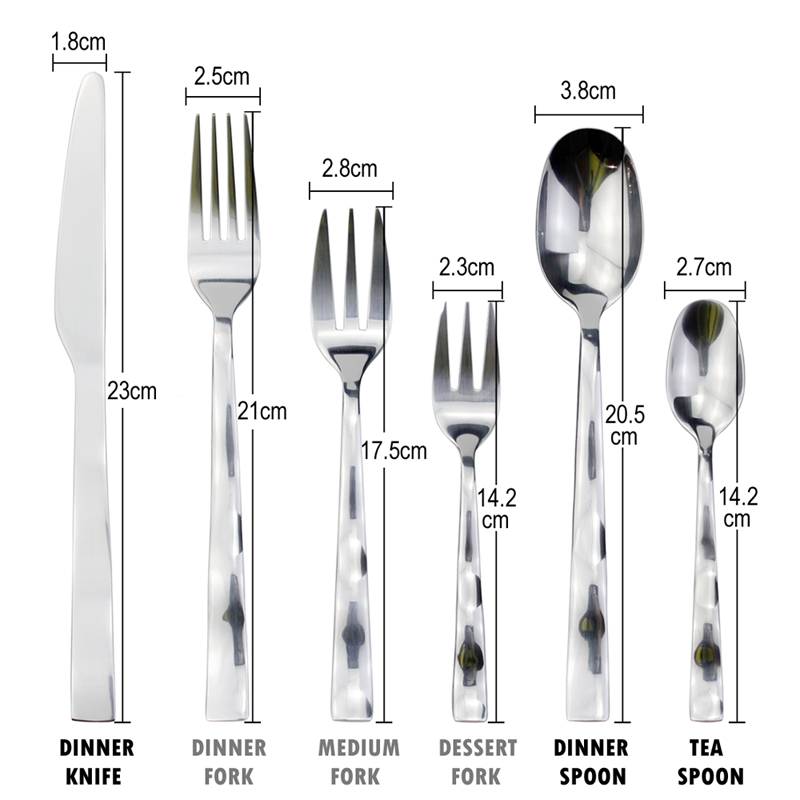 Multi-functional 11 Utensils Wave Style Cutlery Set Mirror Stainless Steel Salad Dinnerware Dishwasher Flatware For Kitchen Home: Basic Set 1