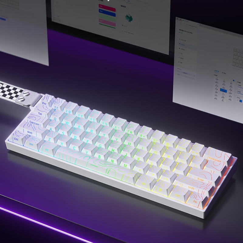 AULA MINI 60HE Magnetic Switch Keyboard Tri-Mode 8KHz Gaming Custom Mechanical KeyboWired Connection Low Latency 0.01mm 2.4G