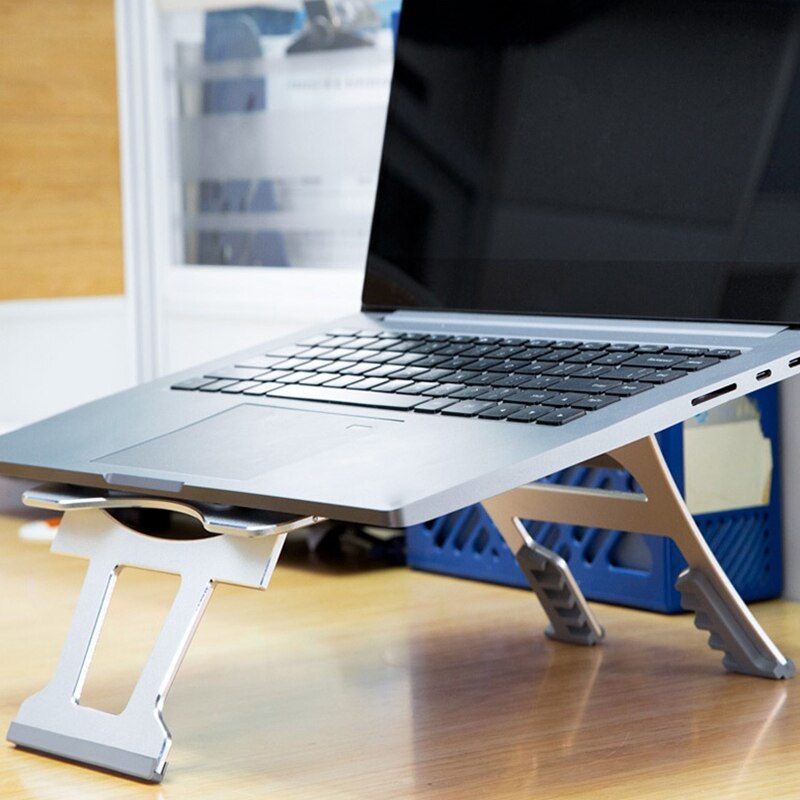 Justerbart laptop stativ tablet stativ universal til mac book ipad folde kontor notebook køling 6 niveauer af højde