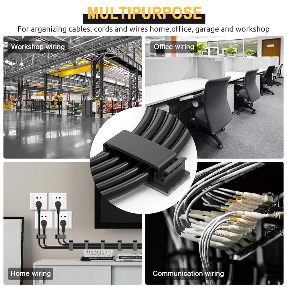 10/20/50Pcs Cable Organizer Self Adhesive Cable Clips USB Cable Management Clamp Car Home Wall Cord Holder Charging Wire Winder