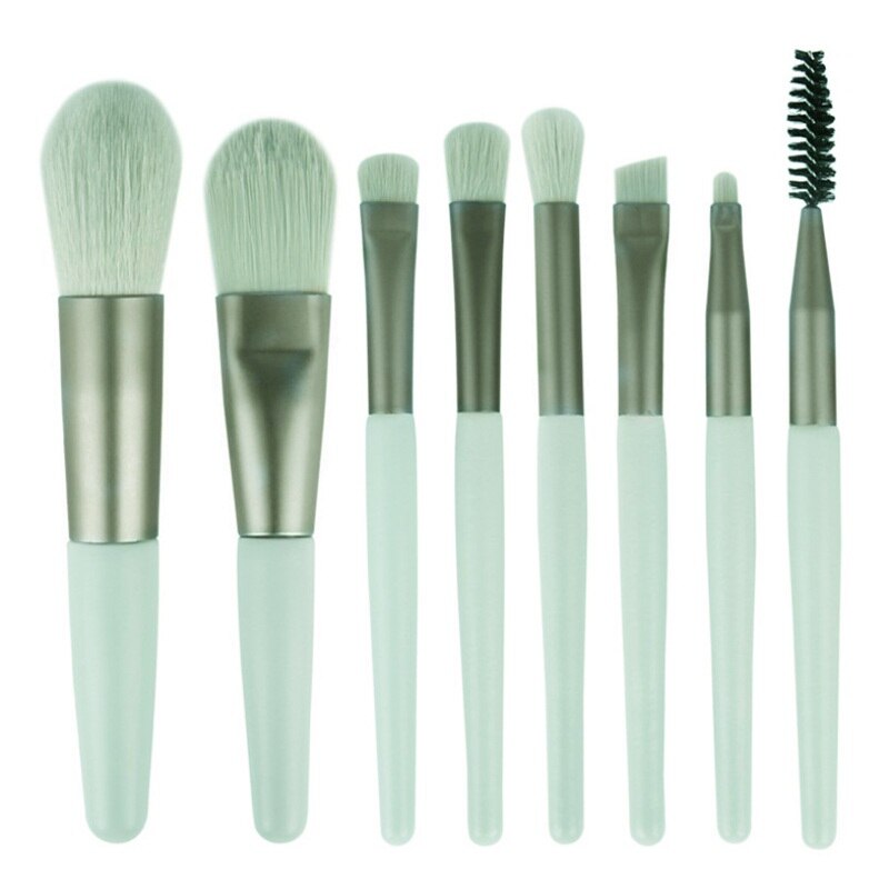 brochas maquillaje set 8 piezas kit de brocha de maquillaje de viaje de pelo sintético suave rosa cosmético multifunción herramientas brochas de maquillaje: C